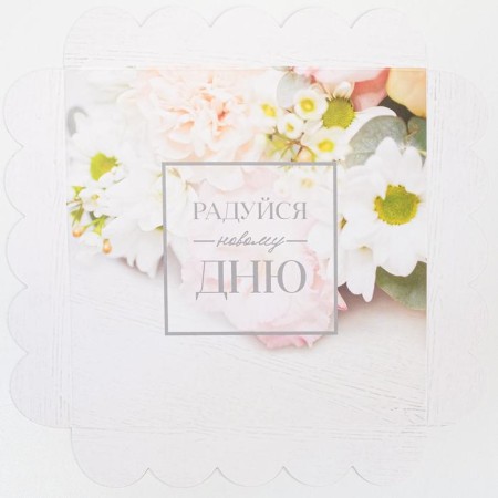 Cookie box, confectionery packaging with PVC lid, “Rejoice New Day”, 18 x 18 x 3 cm-3