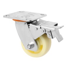 Wheel for transport trolleys rotary, d = 100, on the site, with a stop, covering pp