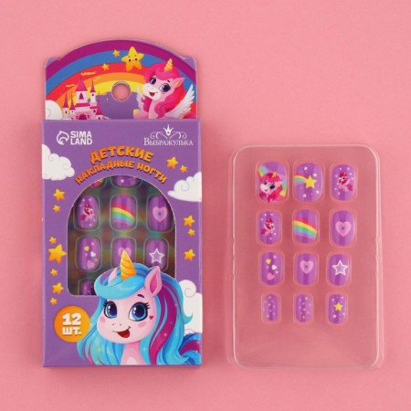 Children's false nails "Unicorn", 12 pcs-1