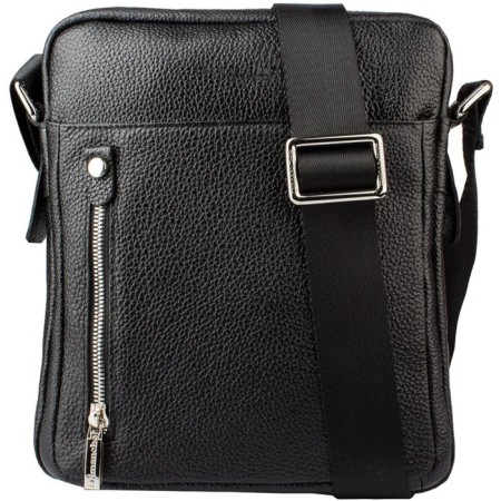 Male bag, lightning department, 2 outer pockets, adjustable belt, black color