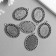 Setting (base for cabochon) Metal "Medalon - Points" Silver 7915 3.7x2.6 cm