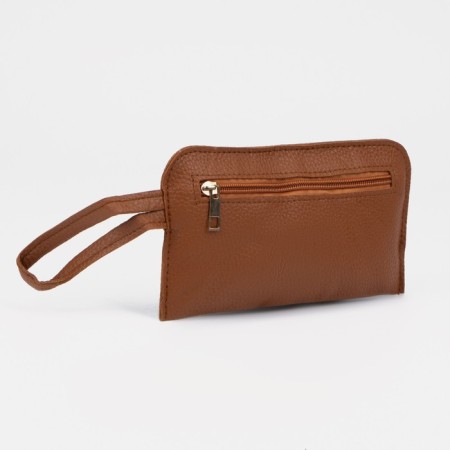 Bag's bag with a zipper, baby bag on a button, wallet, business card holder, brown color-10