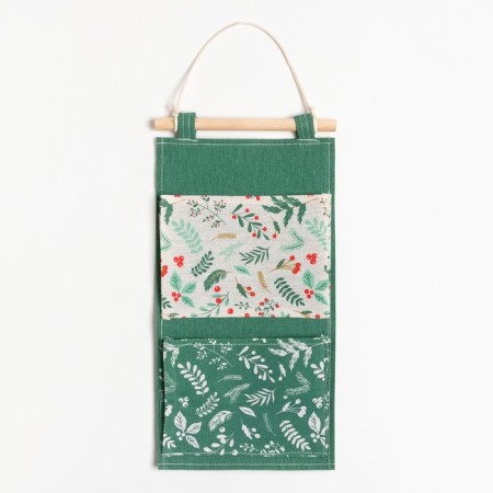Pocket Textile Ethel "Berries" 2 departments, 41x20 cm-1