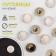 A set of buttons on the leg "stripes", d = 13 mm, 10 pcs, milk/gold color