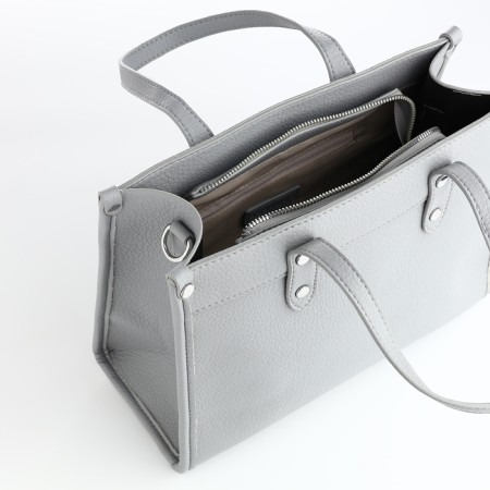 Women's bag with lightning, textura, average size, color gray-7