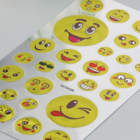 Smiley plastic sticker mix 9.5x17.5 cm-2