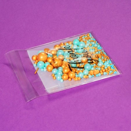 BOPP package with sticky tape, "Thank you", 10*10+3cm-6