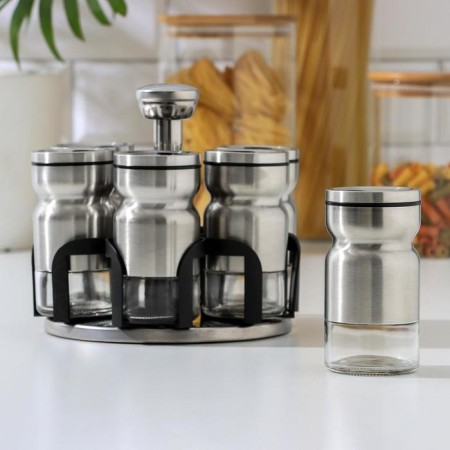 Set for glass spices on the stand “Shine”, capacity, 5.5 × 10.5 cm, 6 pcs-1