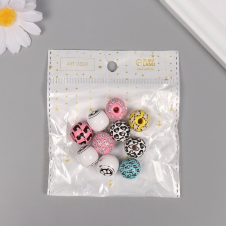 Beads for creativity tree "Fit joys" set of 10 pcs 1.6x1.6x1.6 cm-3