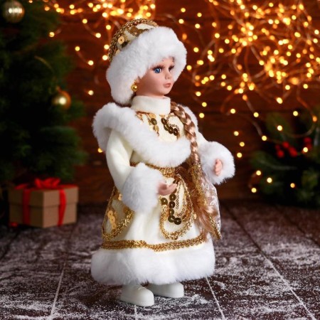 Snow Maiden "in a magnificent fur coat" with golden jewelry, 14x30 cm-3