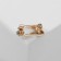 Brooch "Tooth" with rhinestones, white color in gold