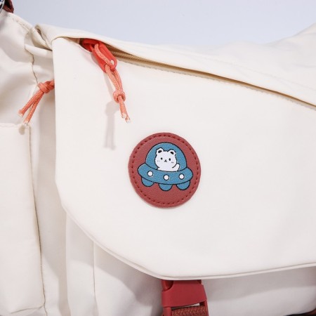 Youth bag on the valve, milk/brown color-4