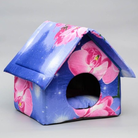House, 37 x 35 x 42 cm Mix flowers