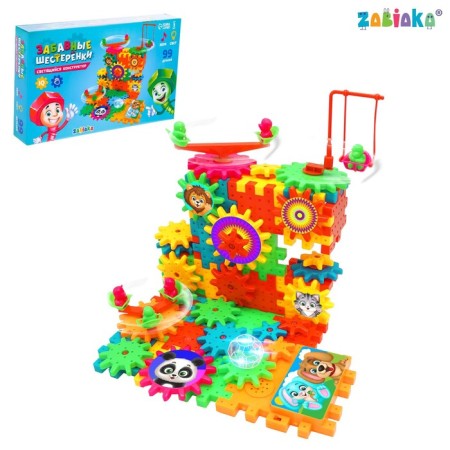 The designer "Funny gears", light and sound effects, works from batteries, 99 parts