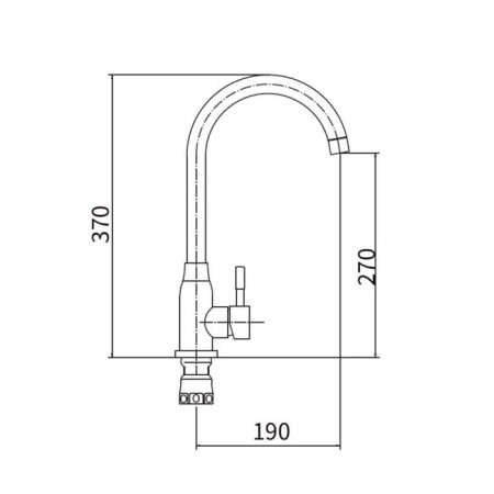 Fashun A54009-B kitchen mixer, single-leaf, 35 mm cartridge, stainless steel, satin-1