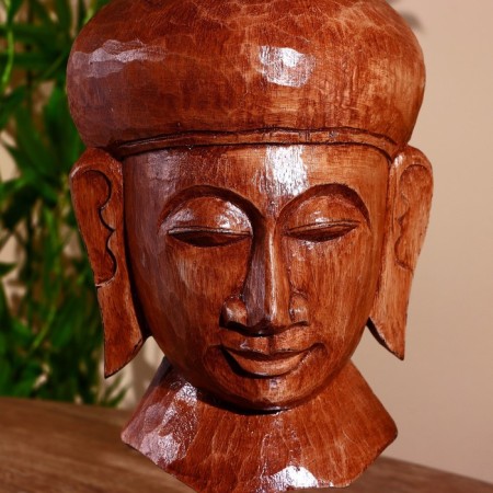 Souvenir "Head of Buddha" Albezia 45 cm-5