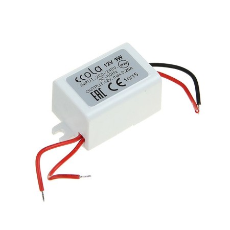 Ecola power supply for 12 V LED tape, 3 W, IP20