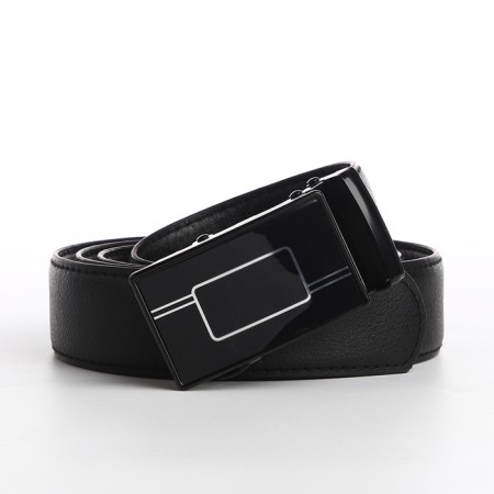 Male "giant" belt, width 3.5 cm, machine gun, black color