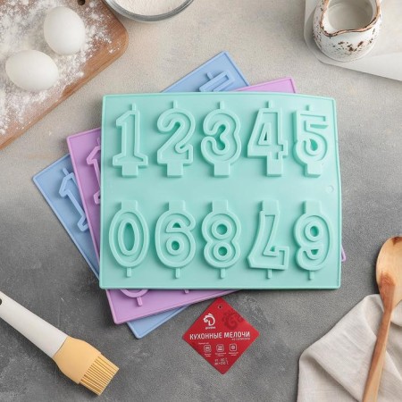 Baking uniform “Figures”, silicone, 26 × 21 cm, 10 cells (7 × 4 cm), color mix-5