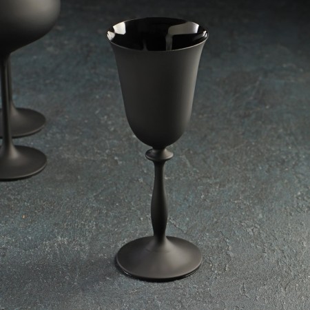 A set of glasses for the wine "Magnolia", 350 ml, black color-3