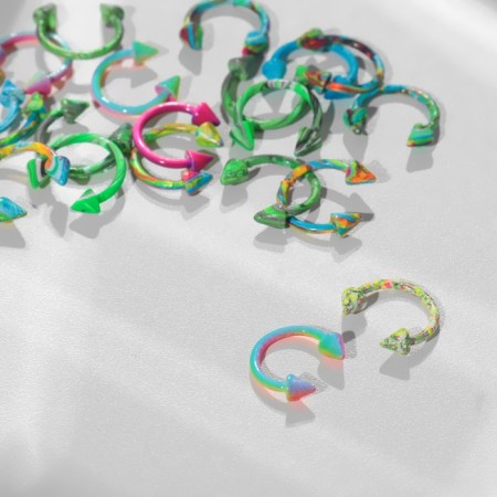 Piercing in the eyebrow “Arrows” duo circle, d = 0.8 cm, color mix (packing 20 pcs.)
