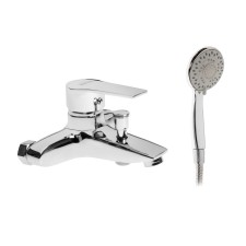 Bath mixer Zein Z2080CR, 40 mm cartridge, with shower set, brass, chrome