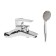 Bath mixer Zein Z2080CR, 40 mm cartridge, with shower set, brass, chrome