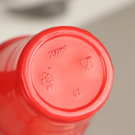 A single -single plastic glass "POPS", 200 ml, red color-2