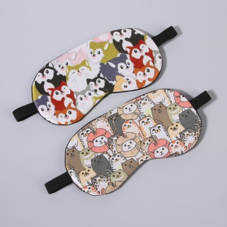 Mask for sleep "animals", 19 × 9.5 cm, elastic band is single, color mix-3
