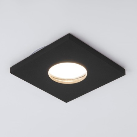 Submissive moisture -proof lamp Elektrostandard, Flicks, 84x84x27 mm, GU10, black matte color