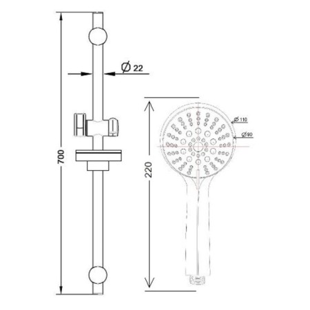 Shower set of ESKO SCS855, color chrome-1