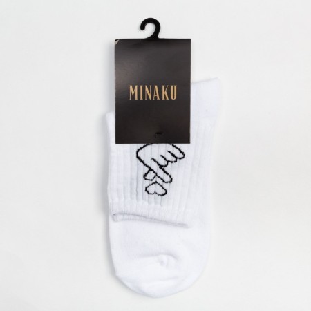 Women's socks minku "with love" color white, size 36-37 (23 cm)-2