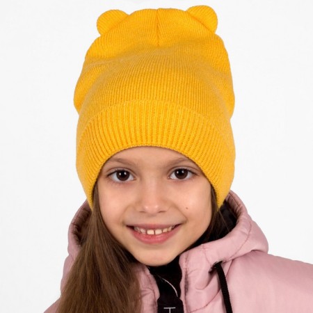 Children's hat, mustard color, size 46-50
