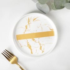 Ceramic pies Gold, d = 15 cm, white color