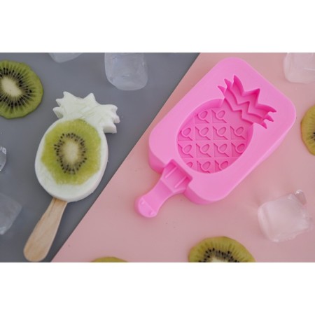 Form for ice cream “Pineapple”, silicone, 14 × 7.5 × 2.5 cm, pink color-8