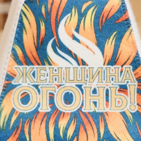 Bath cap with print Woman Fire!-3