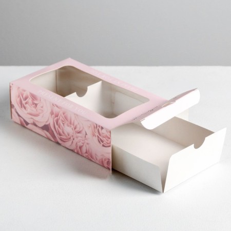 Makarun box, confectionery packaging "Best Wishes", 18 x 10.5 x 5.5 cm-1