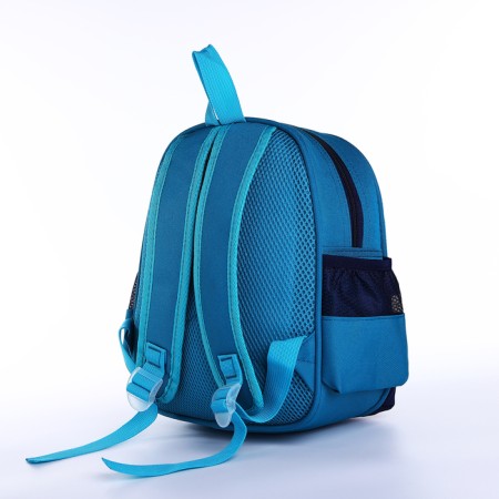 Baby backpack on lightning, 3 outer pockets, blue/blue color-1