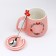 New Year. Ceramic mug with a spoon "Cozy and heat in the new year", 350 ml