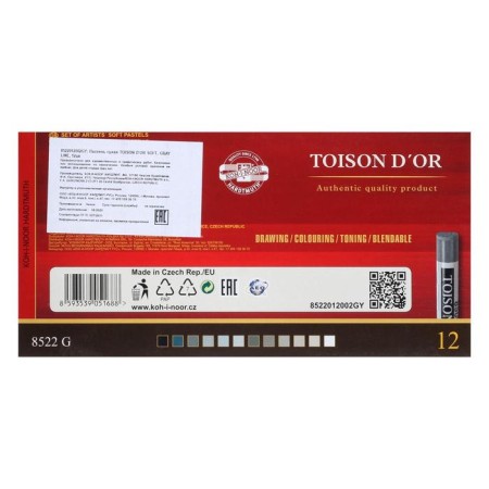 Pastel dry art 12 colors Soft Koh-I-Noor Toison D`or 8522, Grace Gradation-3