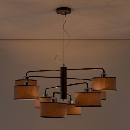 Suspended chandelier Citilux "Form" CL428281, 82x82x45 cm, 8x60W, E27, brown color-15