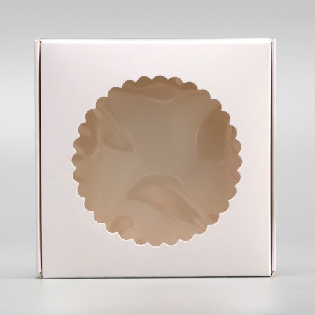 Box the team, white, with a window, 11.5 x 11.5 x 3 cm-1