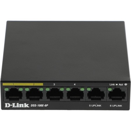 D-Link DSS-100E-6P/A1A 6x100MB 4POE+ 55W Unguided swing switch-3