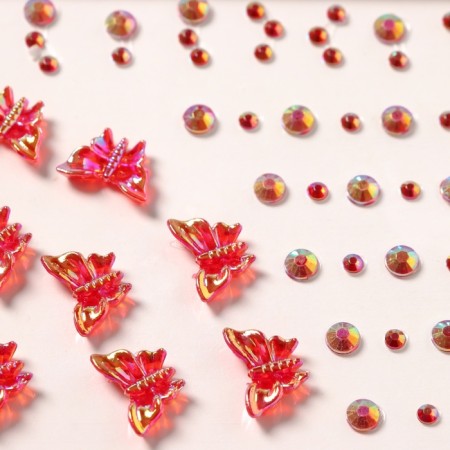 Sticker Plastic Ryza "Flight of the butterfly" raspberry 11x7.8 cm-2