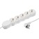 Extension cord Luazon Lighting Eco, 5 outlets, 2 m, 10 A, 2200 W, PVS 3x0.75mm2, with salary white