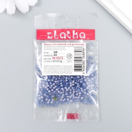 Beads "Zlatka" 08/0, 3 mm, 10 g 0313 Lilac-2