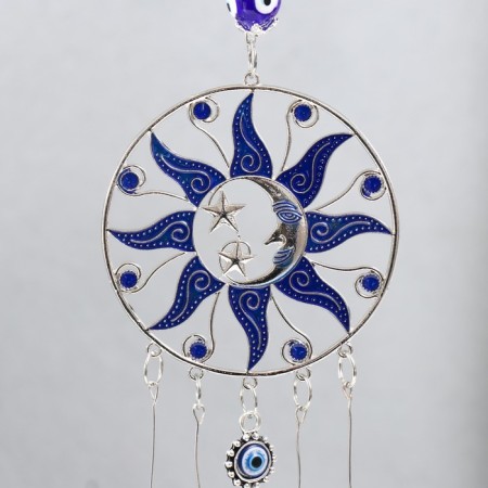 Wind Music Metal "Month in the Sun" from the evil eye 5 bells 22 cm-1