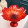Serving dish on the leg "Poppies, d = 30 cm, red color