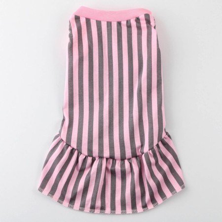 Dress for dogs Culinary, s (DS 27, Osh 32-36, OG 38-42), pink with gray stripes-1
