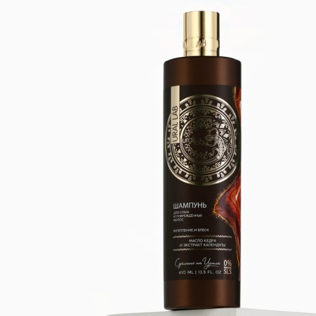 Hair shampoo with cedar butter and calendula extract, fortification and blues, 410 ml, Ural Lab-5